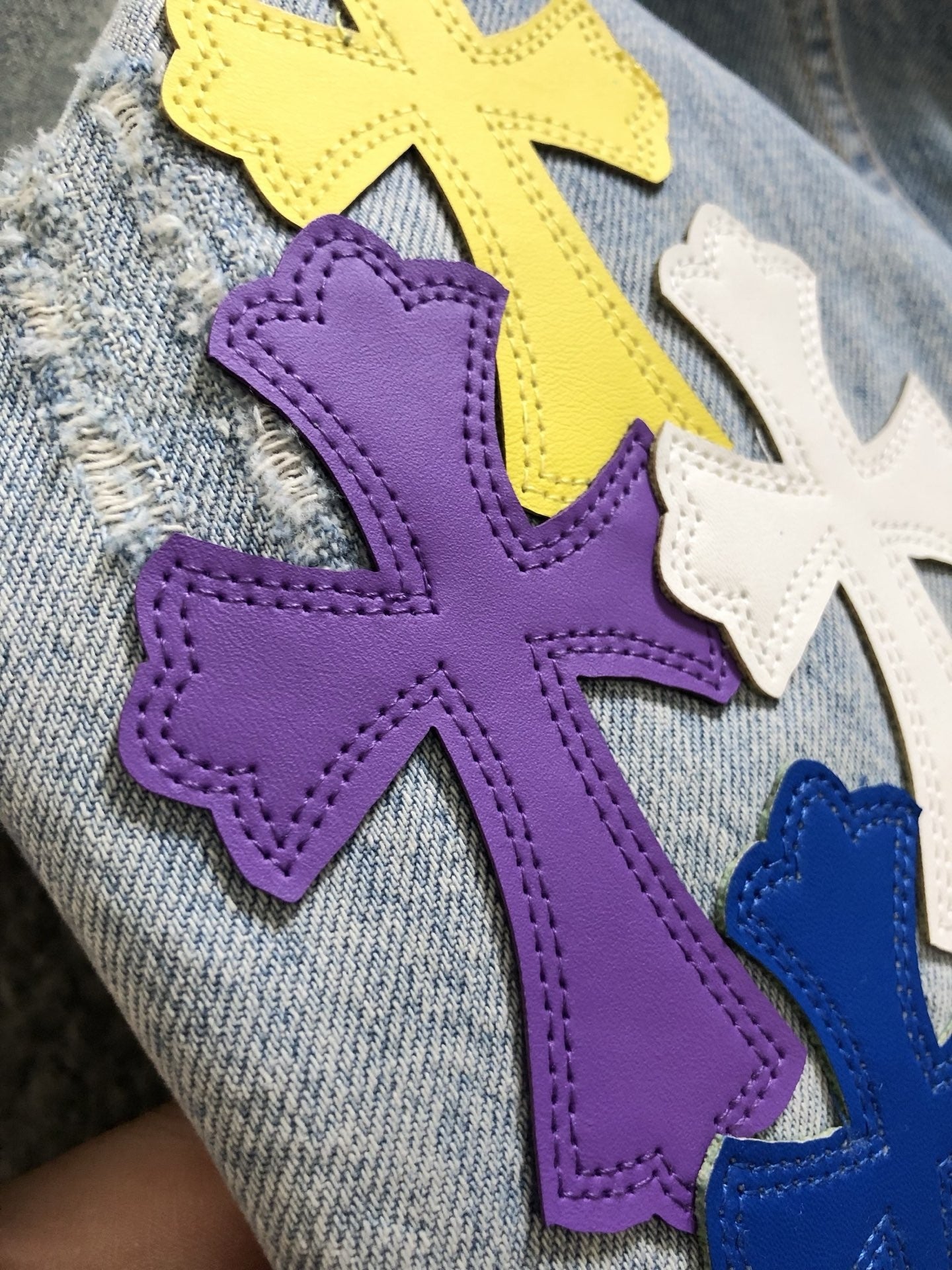 Chrome Heart Multi-Color Cross Jeans