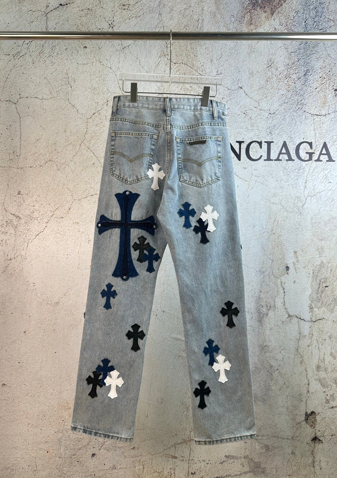 Chrome Heart  Multi-Cross Patch Jeans