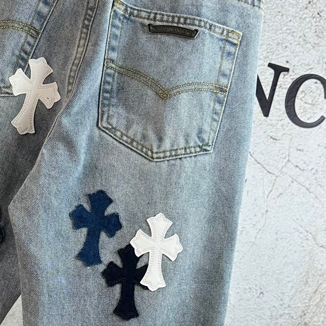 Chrome Heart  Multi-Cross Patch Jeans