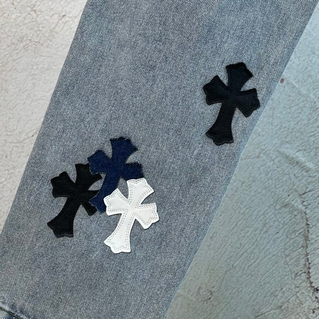Chrome Heart  Multi-Cross Patch Jeans