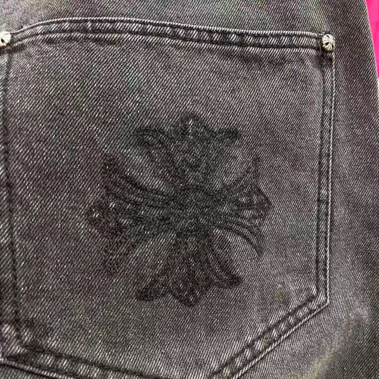 Chrome Heart Cross Patch Denim Shorts