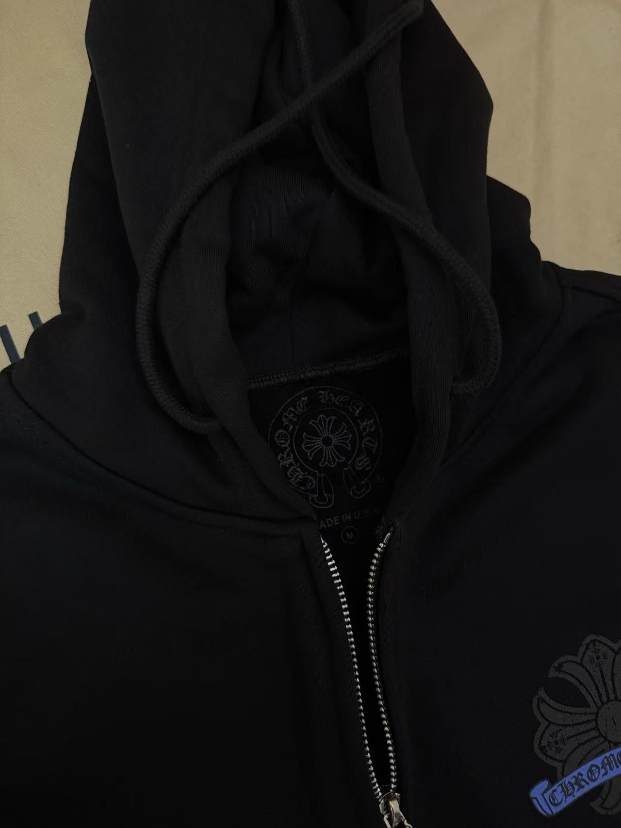 Chrome Heart Horseshoe Circle Zip Hoodie