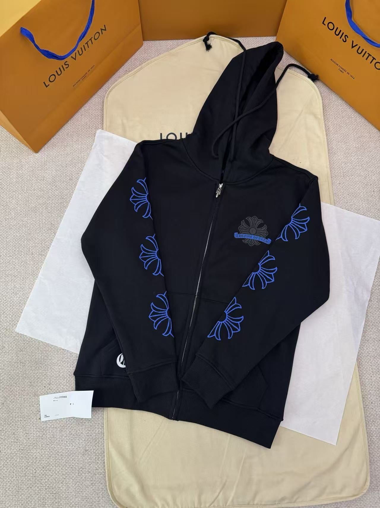 Chrome Heart Horseshoe Circle Zip Hoodie