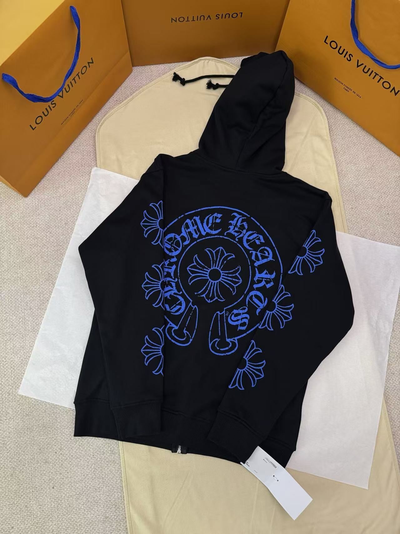 Chrome Heart Horseshoe Circle Zip Hoodie