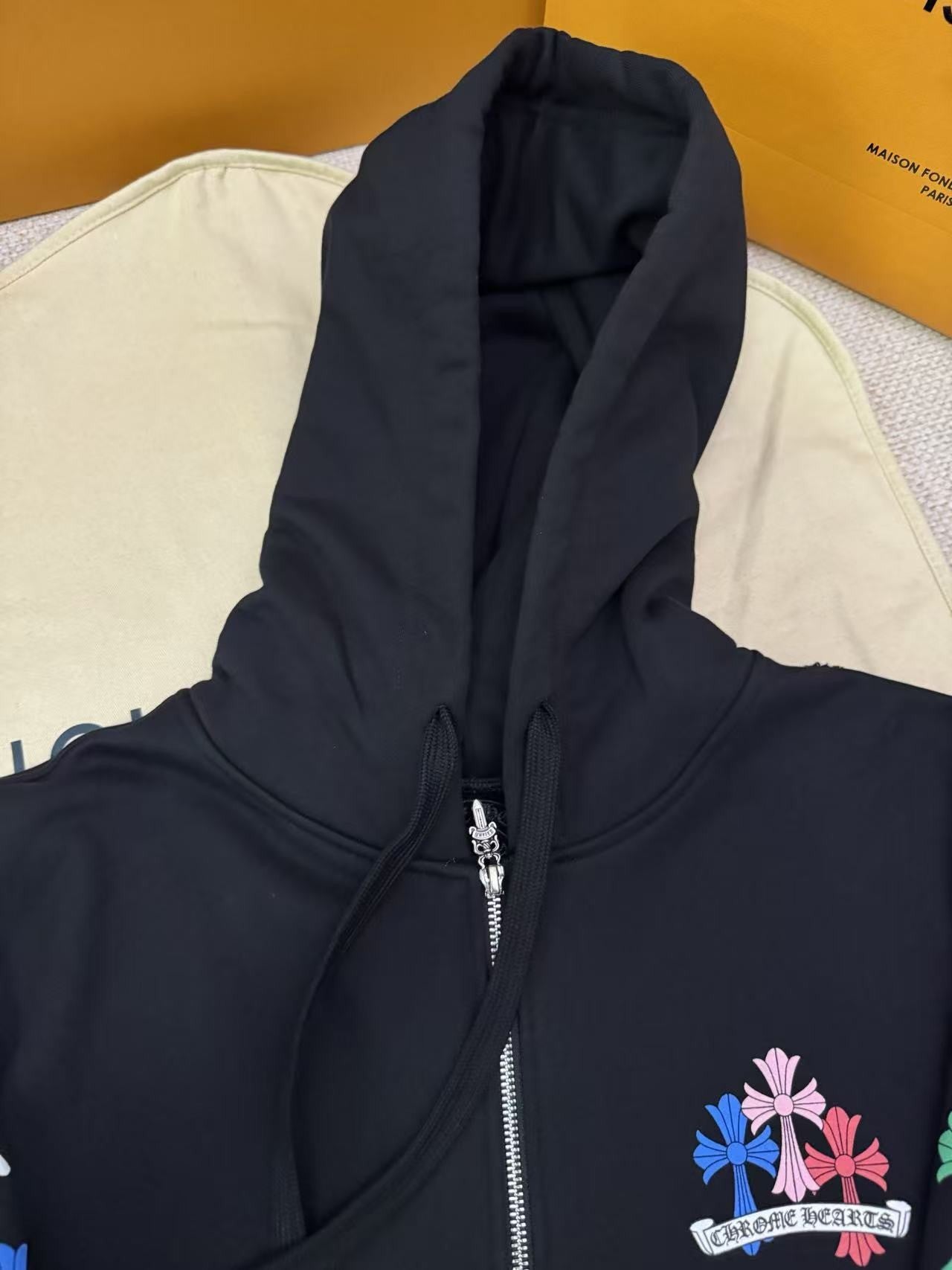 Chrome Heart Rainbow Cross Zip hoddie