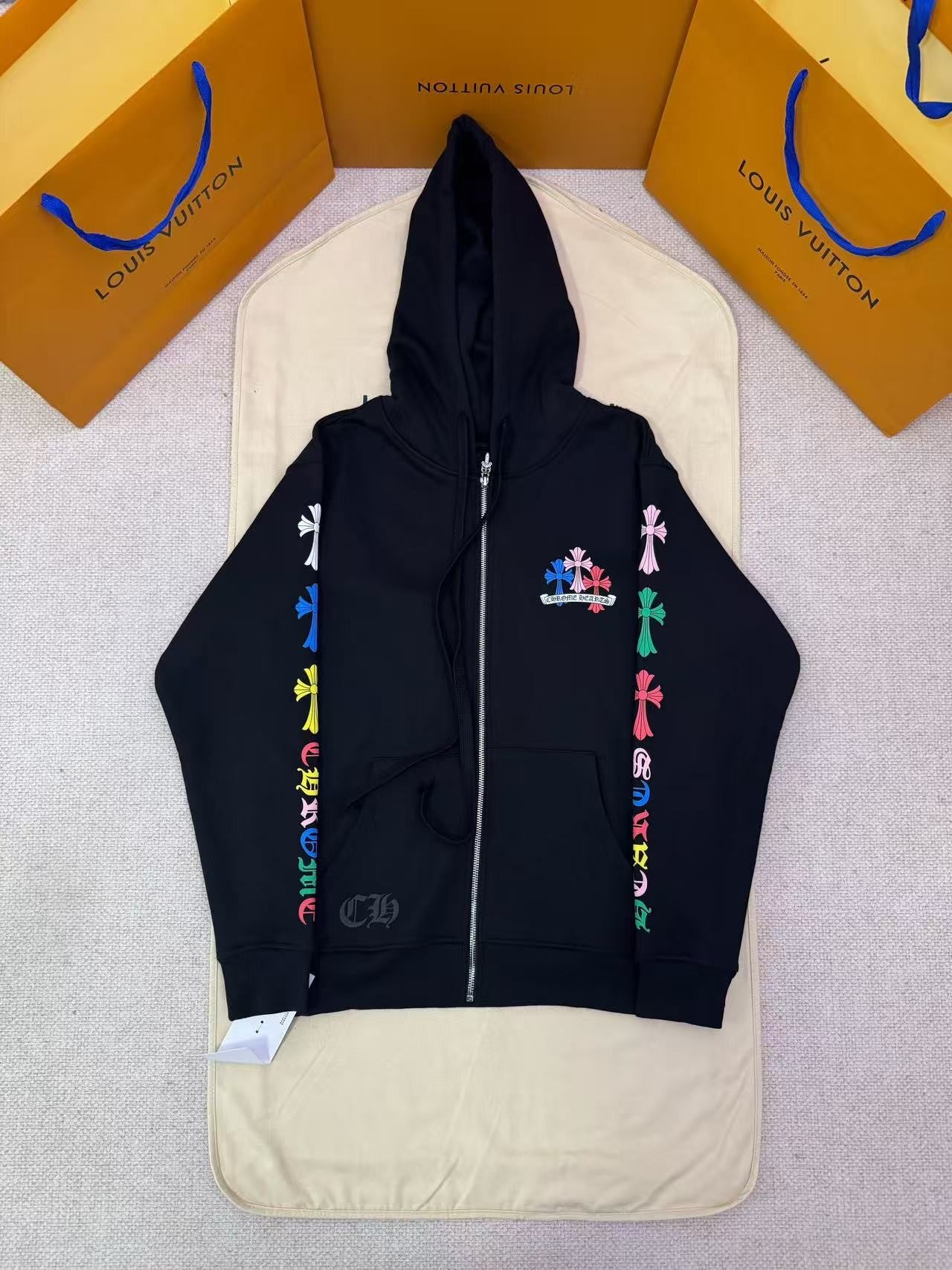 Chrome Heart Rainbow Cross Zip hoddie
