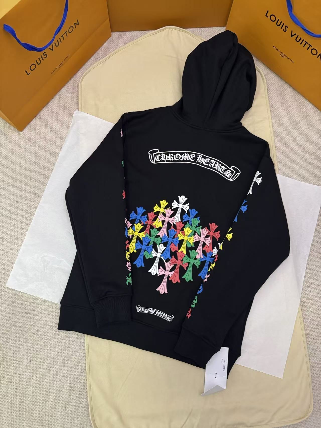 Chrome Heart Rainbow Cross Zip hoddie