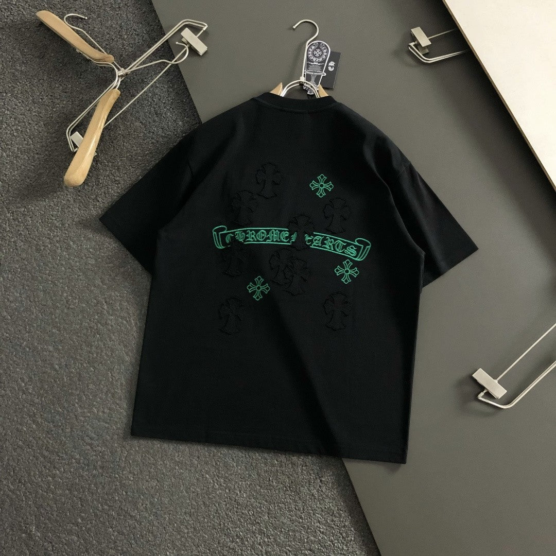 Chrome Heart Green Banner Cross Tee