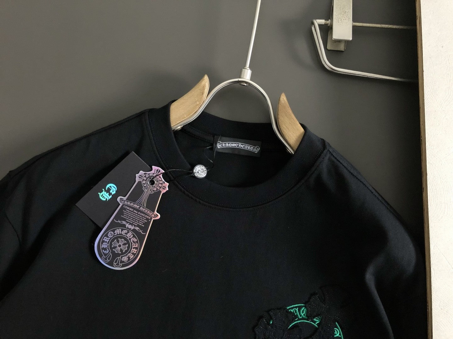 Chrome Heart Green Banner Cross Tee