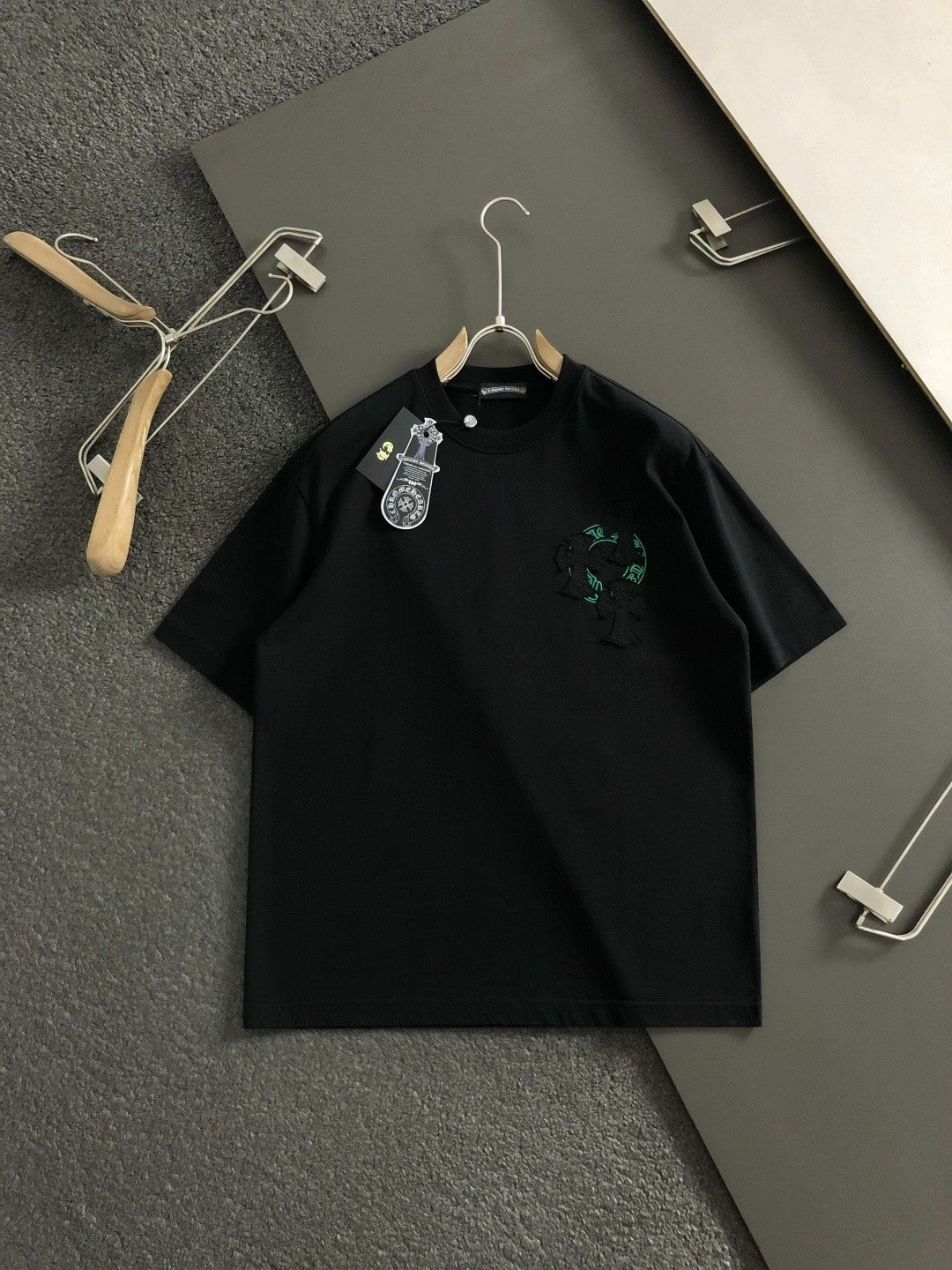 Chrome Heart Green Banner Cross Tee