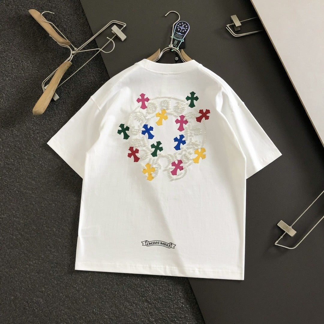 Chrome Heart Multi-Color Cross Horseshoe Tee