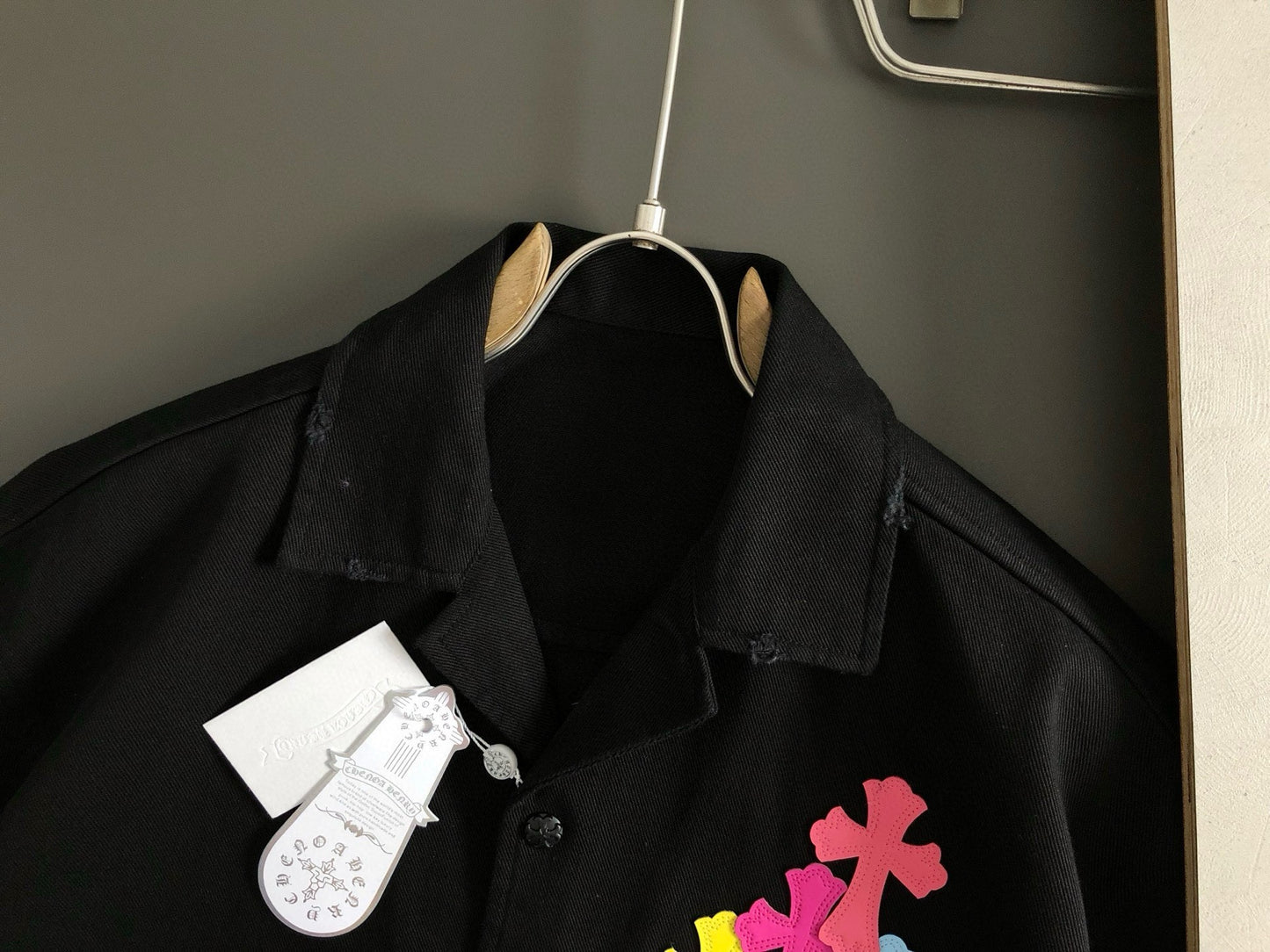 Chrome Heart Rainbow Cross Button-Up Shirt