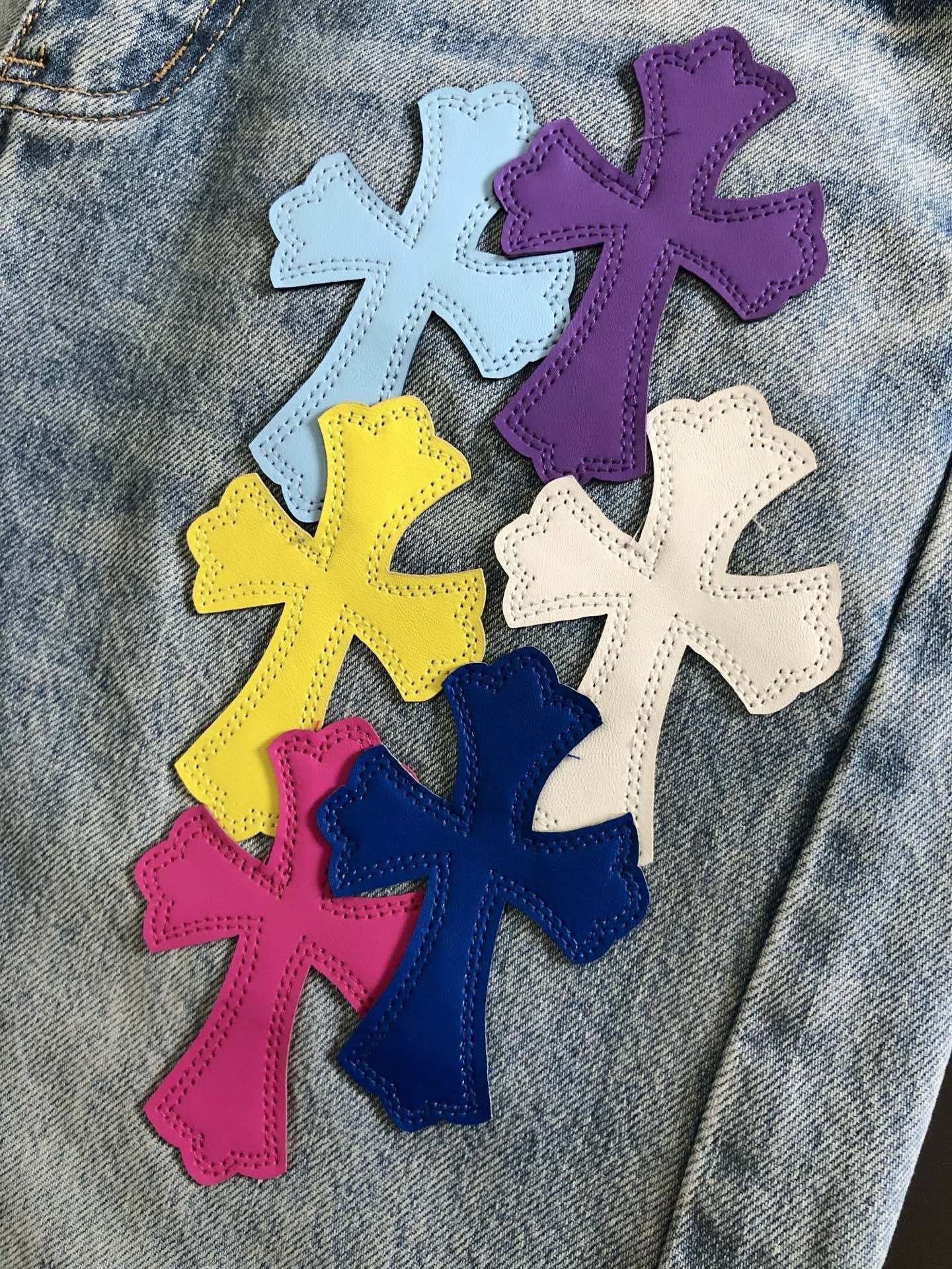 Chrome Heart Multi-Color Cross Jeans