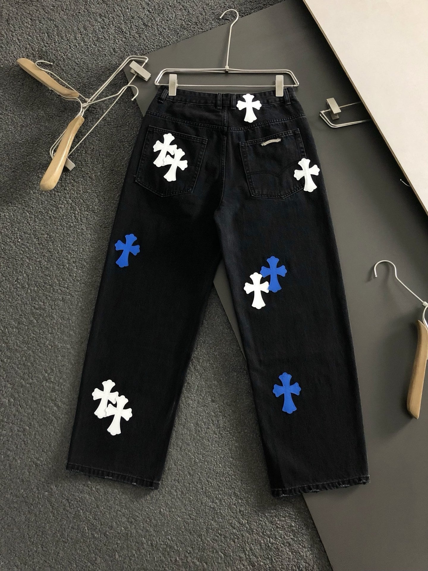 Chrome Heart Cross Wide-Leg Jeans