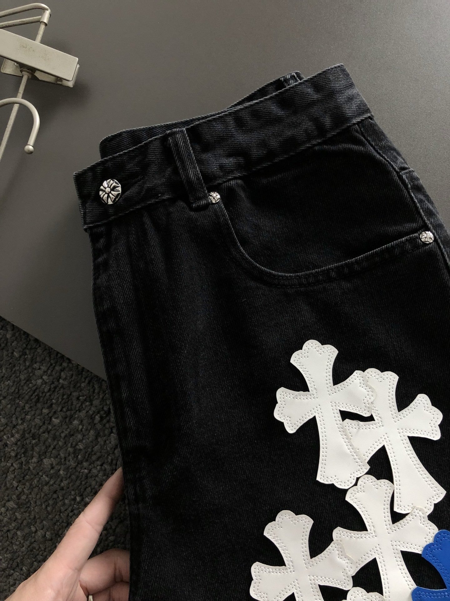 Chrome Heart Cross Wide-Leg Jeans