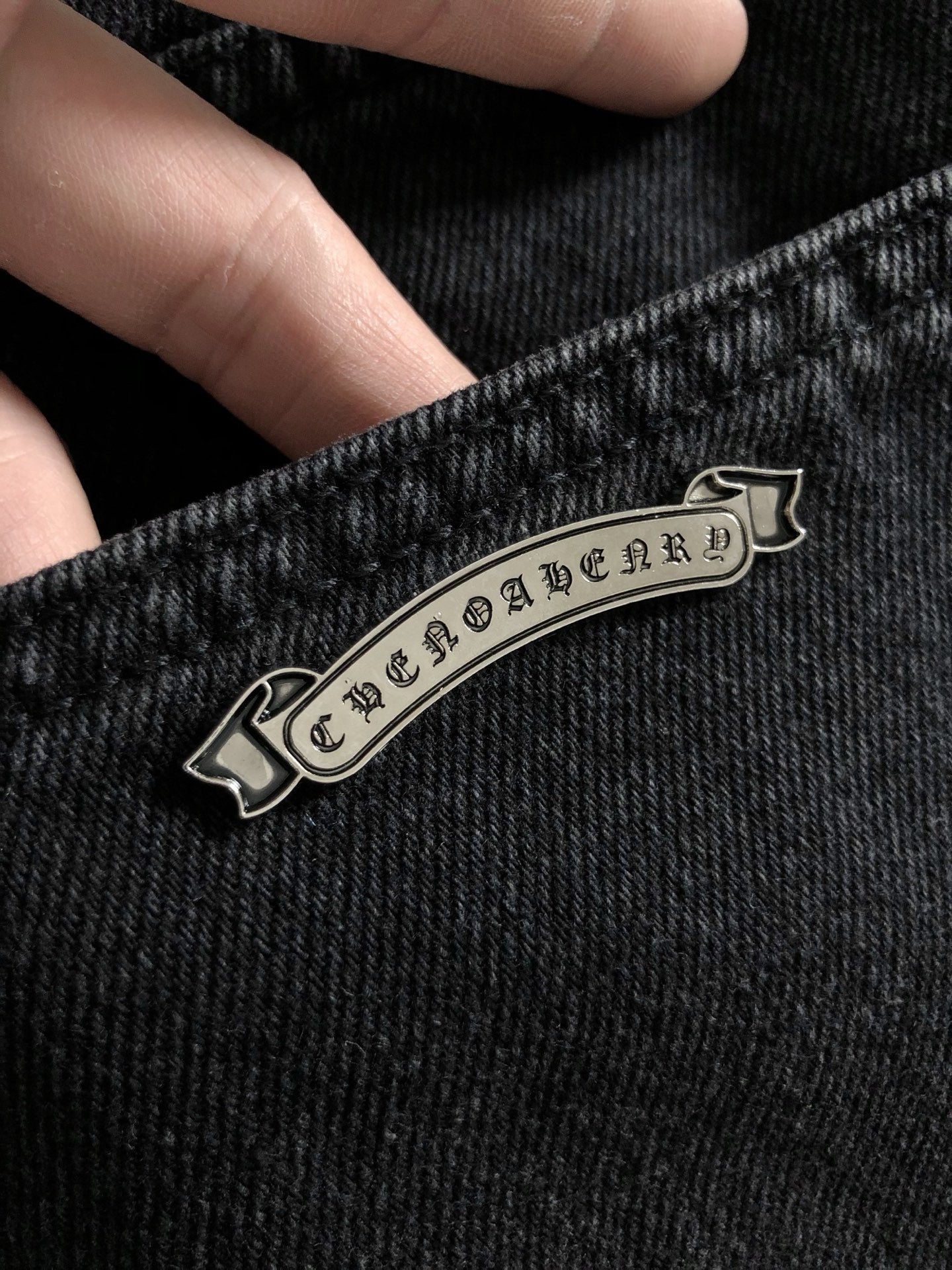 Chrome Heart Cross Patch Denim Shorts
