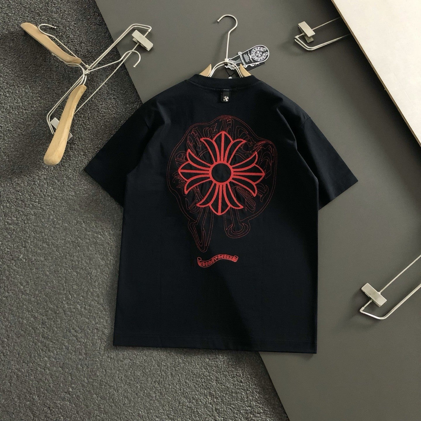 Chrome Heart Red Cross Stitch Tee