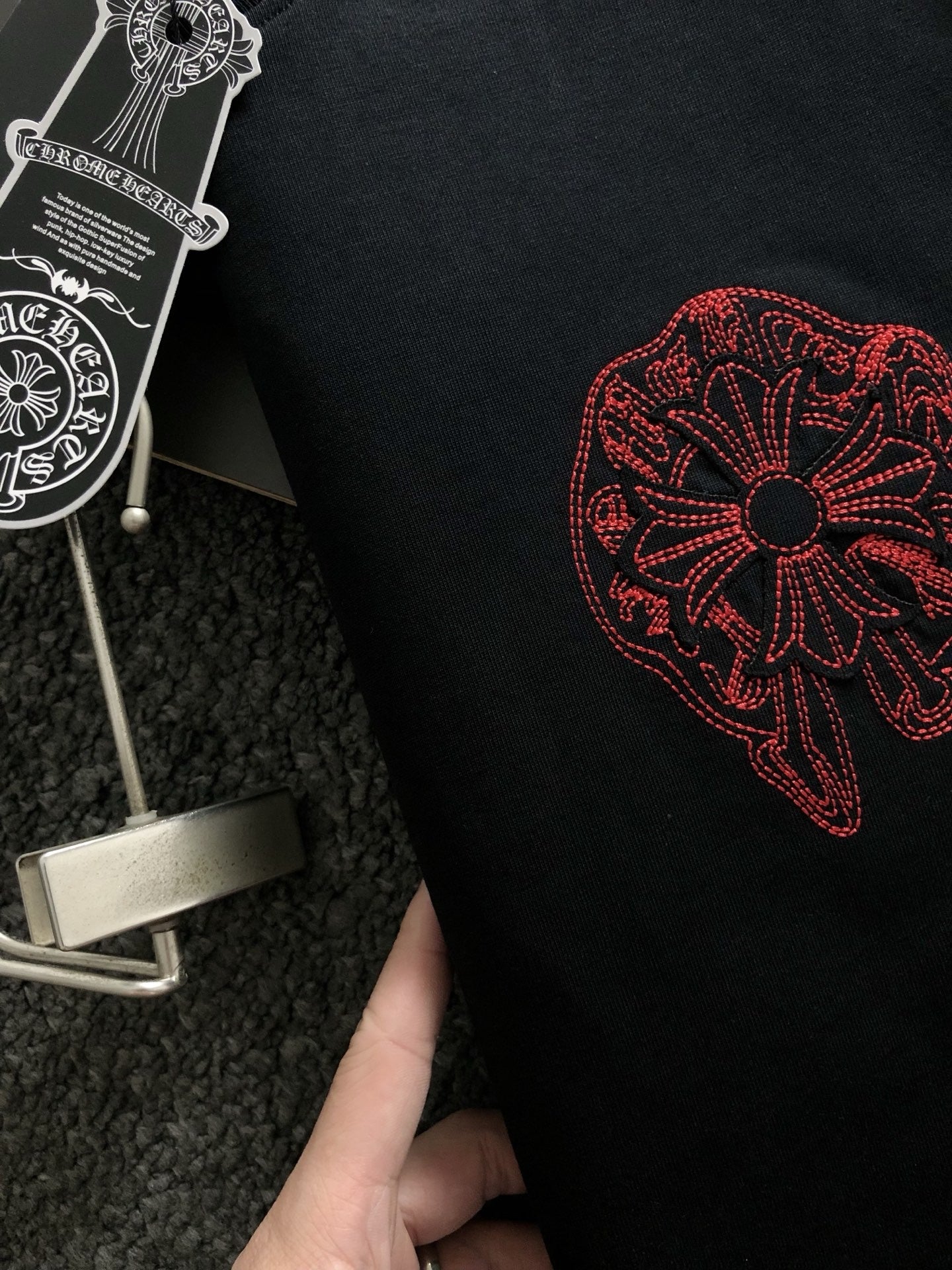 Chrome Heart Red Cross Stitch Tee