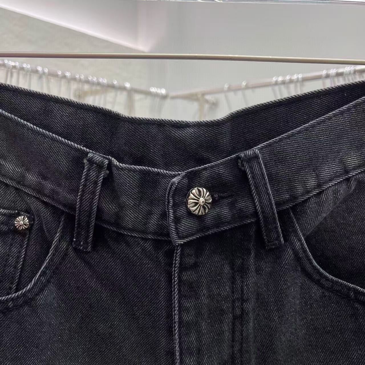 Chrome Heart Cross Patch Denim Shorts